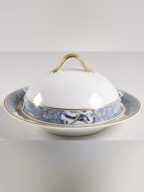 Antique Haviland Limoges “Rani” Round Covered Butter Dish
